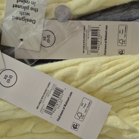 NEW Lot Of 2 No Boundaries Cable Knit Front Button Cardigans, XS Or Small - Picture 10 of 11